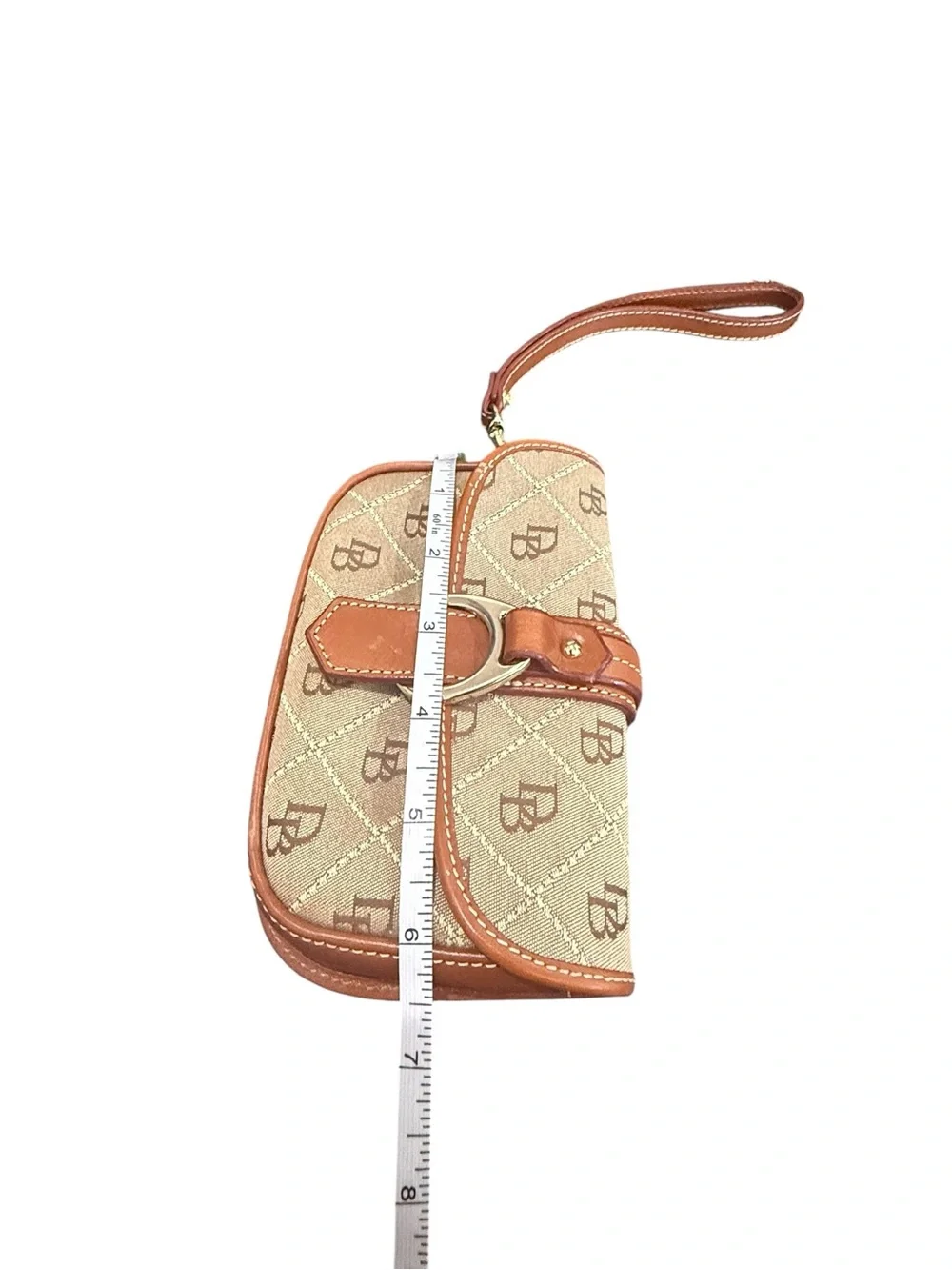 Dooney & Bourke Beige and Brown Monogram Wristlet